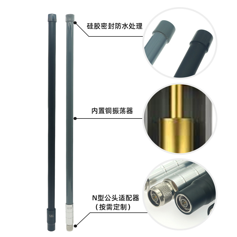 Full-band high-gain fiberglass reinforced plastic antenna